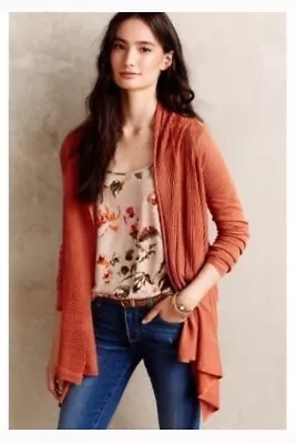 Moth Far Channels Draped Cardigan Size Small Burnt Orange Anthropologie • $29.75