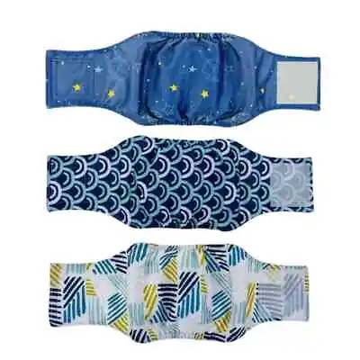 3PCS Reusable Dog Puppy Nappies Diapers Male Washable Belly Bands For Small Dogs • £11.99