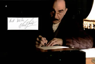 DAVID SUCHET Signed 12x8 Photo Display POIROT COA • £59.99