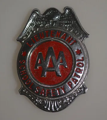 Aaa School Crossing Lieutenant Badge Rare Safety Patrol Grammes Original Red Old • $39.99