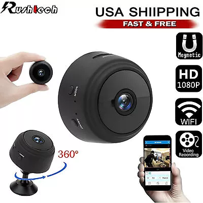 Black Mini Hd Hidden Camera Wifi Spy Camera Magnetic Surveillance Camera • $7.99