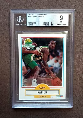 1990-91 Fleer Update Basketball Gary Payton Rookie Card #U92 ~ BGS Graded 9 Mint • $15.99