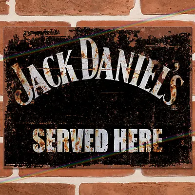 £7.95 • Buy SERVED HERE: JACK DANIELS Metal Signs Tin Sign Garage Shed Bar Whisky Whiskey UK