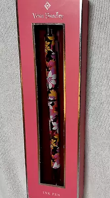 Vera Bradley Ink Pen ROSA Floral NEW Metal Click Black Ink Pink • $18.64