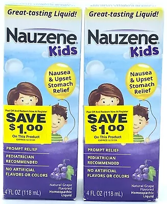 Nauzene Kids Nausea/Upset Stomach Relief 4 Fl Oz Grape Exp 3/2025 (Lot Of 2) • $14.49