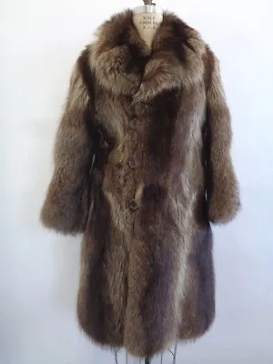 Excellent Natural Raccoon Racoon Fur Coat Jacket Men Man Sz 40 Small • $416.50