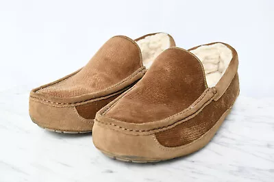 UGG Ascot Corduroy Loafer Comfort Warm Slippers Mens Sz 11 Sheepskin Lined • $69.94