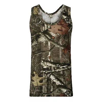 Mens Jungle Tree Camouflage Camo Sleeveless Vest Top Green Brown S - 5xl • £5.49