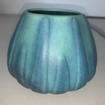 Van Briggle Pottery Bowl Vase USA Arts & Crafts Ming Blue 4.5x4.5 1920’s • $149.94