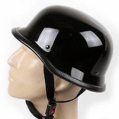 Half Helmet Cruiser Biker Novelty Shiny German Motorcycle Black S M L XL XXL • $29.40