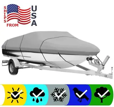 $173.97 • Buy Gray Boat Cover For Bayliner Classic Runabout 192 Cu 2004 2005 2006