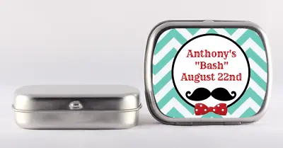 Mustache Bash Mint Tin Stickers - Personalized Mint Tin Favors • $5