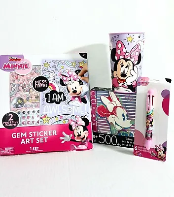 Disney Minnie Mouse 500 Pcs Puzzle/6 Color Pen 0.7 Mm/Gem Sticker Art Set/Cup  • $14.99