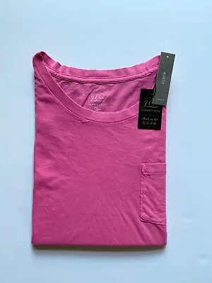 J Crew Womens Pocket T-Shirt (NWT) Hot Pink Garment Dyed UP TO 68% OFF MSRP • $15.99