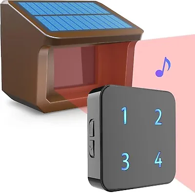 Driveway Alarm System Solar Weatherproof Motion Sensor 1 Receiver & 1 Sensor • $22.49