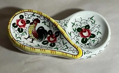 PY Ucagco Rose & Rooster Early Provincial Spoon Rest • $21.25