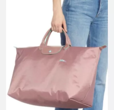 LONGCHAMP Bag LE CLUB PLIAGE Limited Ed ANTIQUE PINK Large TRAVEL BAG PARIS NEW • $202.50