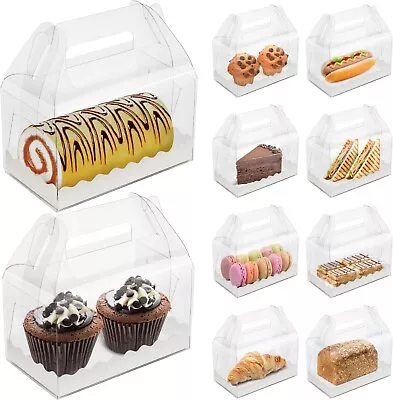 10 Pack Clear Cake Boxes Carry Container? • £16.99