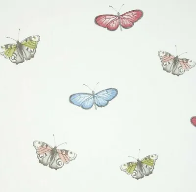 Job Lot 8 Rolls ILIV Quality Wallpaper Colourful Butterflies On White Base. • £35