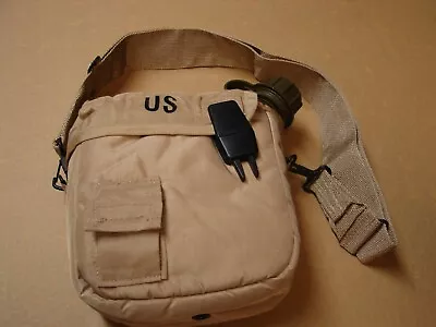 US Military Collapsible Water Canteen & Cover Pouch Desert Tan 2 QT W/Strap • $26.95