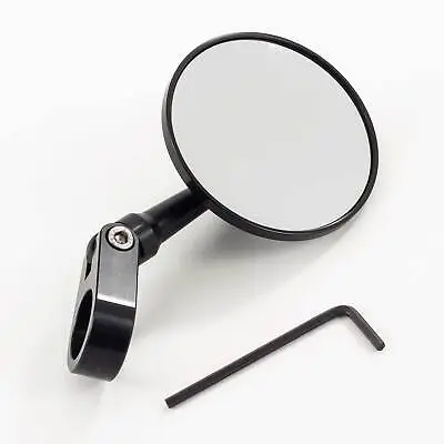 Oberon 75mm Black Adjustable Clamp Convex Bike Mirror For 7/8" Handlebars • $101.69