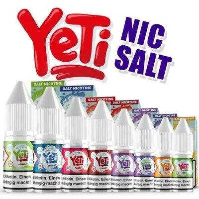 Yeti Premium Nic Salts 10ml E Liquid Vape Pod Juice 5mg 10mg 20mg 🔞 • £3.89