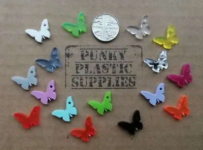 10x Tiny Butterfly Acrylic Charms/pendants/jewellery Making/craft's/laser Cut • £2