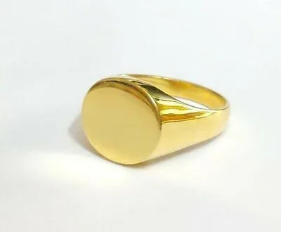 Solid 18K Yellow Gold Signet Ring Men Pinky Ring Solid 18K Yellow Gold Ring • $1343.25