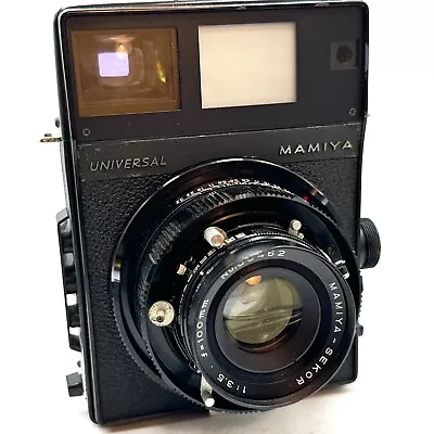 [EXC5] Mamiya Universal PRESS Film Camera Body 100mm F/3.5 Sekor  Lens [READ] • $129.99