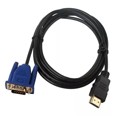 2m HDMI To VGA Cable HD-15 VGA D-SUB Lead For PC Monitor (MUST READ DESCRIPTION) • £4.94