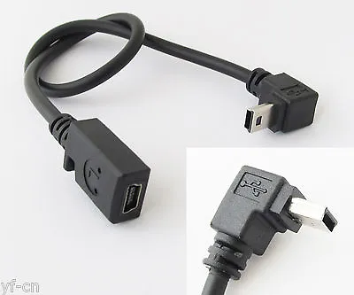 50pcs 30cm Mini 5pin USB Male To Female Right Angle Down Direction Cable Cord • $73.59