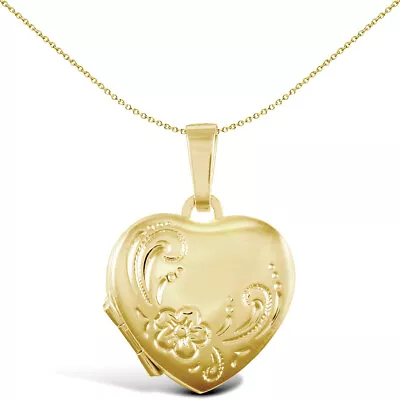 9ct Gold Jewelco London Engraved Love 4 Picture Family Locket Pendant • £280.99