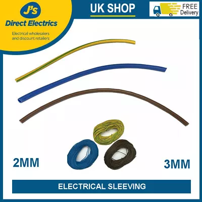 PVC Cable Sleeving Electrical Cable Wire Sleeving Tubing  Earth Brown Blue • £0.99