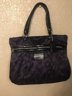 COACH Poppy Collection Subtle BLACK POPPY #H1281-F20048 LGE • $64