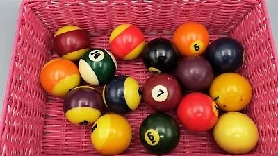 Complete Set (16) Vintage Billiard Pool Balls 1-15 + Cue Ball - Pre-owned Used • $14.99