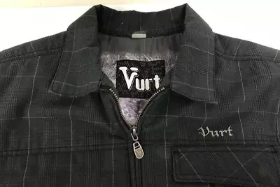 Vurt Men's Pac Sun Plaid Gray Trucker Jacket Fallen Angels Lining Size M • $25