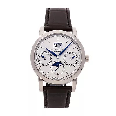 A. Lange & Sohne Saxonia Annual Calendar Auto Gold Mens Strap Watch 330.026 • $39950