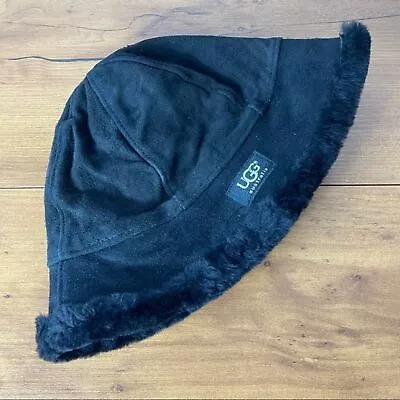 Ugg City Bucket Hat With Shearling Black • $30