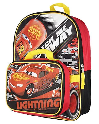 Disney Cars Lightning McQueen 16  Backpack And Lunch Box Set For School Travel • $36.95