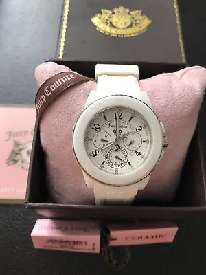 £50 • Buy Juicy Couture Watch Pedigree Ceramic White Ladies RRP £195 Boxed Needs Battery