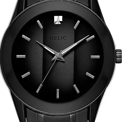 Relic By Fossil Men's Rylan Quartz Watch Black Leather Strap  ZR77271 • $50