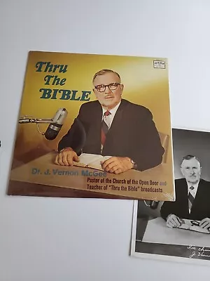 Dr. J. Vernon McGee THRU THE BIBLE Broadcasts - SEALED 1968 Vinyl Record & Photo • $47.50