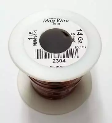 14 Gauge Insulated Magnet Wire 1 Pound Roll (80' Approx.) 14AWG MW14-1 • $27.95