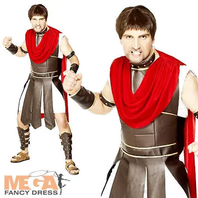 Roman Centurion Gladiator Fancy Dress Adult Mens Movie Character Romans Costume • £22.99