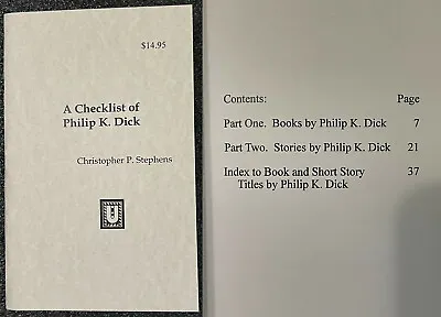 A Checklist Of Philip K Dick Stephens Ultramarine Sci-fi UBIK VALIS Exegesis WOW • $22.50