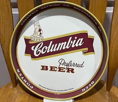 Excellent Condition Columbia Brewing 12  Shenandoah Pa Metal Beer Tray VINTAGE • $29.99