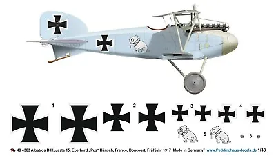 Peddinghaus-Decals 1/48 4383 Albatros D.III Jasta 15 Eberhard Toys • $23.34