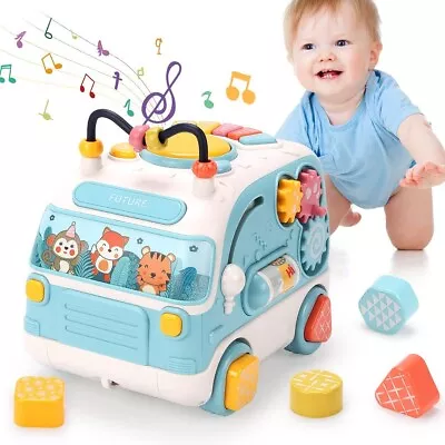 Baby Musical Bus Toys Toddler Activity Cube With Lights & SoundsRotating Gear • £10.99