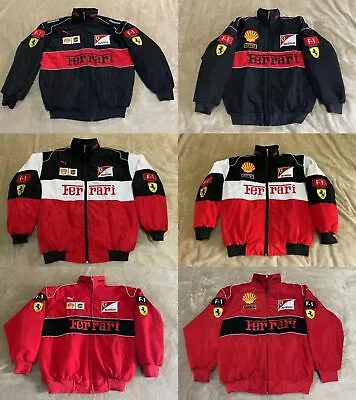 Unisex Adults F1 Team Racing Ferrari Jacket Embroidery Cotton Padded • £45