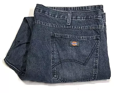 Dickies Relaxed Fit Bootcut Indigo Denim Jeans Heavy Workwear Jeans Mens 44x32 • $11